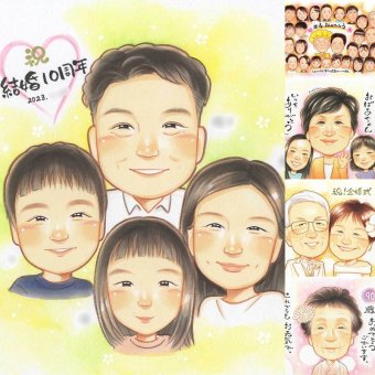 結婚10周年の記念に、とっておきの似顔絵を贈りませんか。相談しながら作れる、あたたかな似顔絵ギフトです。 似顔絵 結婚10周年 贈り物 手描き プレゼント ギフト 名入れ 結婚10周年 結婚記念日 銀婚式 夫婦 両親 家族 下書き確認 修正無料 名入れ 似てる かわいい 喜ばれる 親孝行 親孝行 感謝 周年 結婚10周年 記念日 ホワイトデー 大人数 ウェディングギフト 大量注文 喜寿祝い