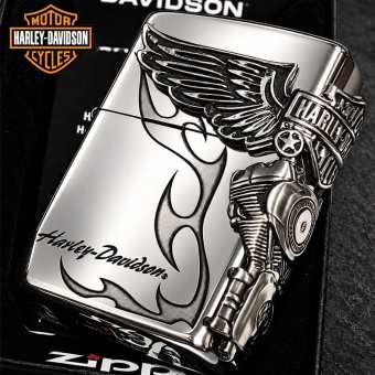 ZIPPO ハーレー ダビッドソン ジッポライター シルバー燻し 大型3面メタル 彫刻 かっこいい 日本限定モデル おしゃれ ウィング メンズ ギフト プレゼント