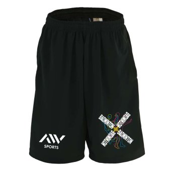 バドミントン ハーフパンツ ドライ メンズ ウェア レディース ジュニア 練習着 短パン 速乾 スポーツ 名入れ おしゃれ 半スボン 文字入れ無料 「ネオンスタイルのクロスBADMINTON」 アートワークスコウベ 【送料無料】