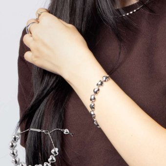 アミ パリス AMI PARIS METAL HEARTS BRACELET メタル ハート ブレスレット UJW983.362 レディース アクセサリー シルバー