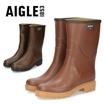 エーグル レインブーツ メンズ 防滑 防水 シューズ ビソン2 ラバーブーツ AIGLE ZZH3650 BISON 2 マロン ブラウン 長靴 ハーフ丈