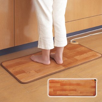 キッチンホットマット 130×45cm 木目調 フローリングタイプ キッチンマット ホットマット ホットカーペット 防水加工 抗菌・防カビ加工　送料無料