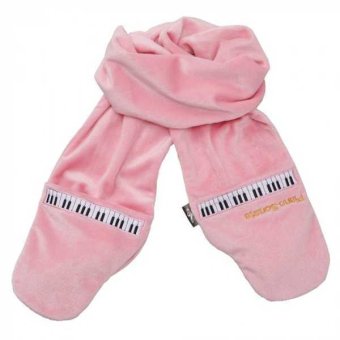 ミトンマフラー ピアノソナタ ピンク SF-3332-PK-200 ピアノ 鍵盤 音符 音楽 発表会 マフラー ミトン 手袋 ポケット付 防寒 レディース キッズ 女性 子供 ギフト プレゼント クリスマス セトクラフト