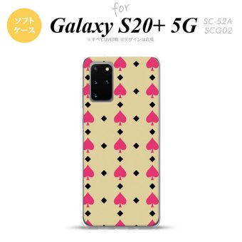 SC-52A SCG02 Galaxy S20+ 5G スマホケース ソフトケース トランプ スペード ベージュ ピンク メンズ レディース nk-s20p-tp540