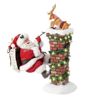 Up the Chimney 34.2cm | サンタ サンタクロース 人形 置物 フィギュア クリスマス ホリデー Possible Dreams 正規輸入品