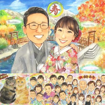 結婚記念日のプレゼントに、似顔絵でサプライズをしてみませんか。 結婚式 ギフト 似顔絵 名入れ プレゼント 贈り物 手描き 結婚記念日 お祝い ウェルカムボード 記念 挙式 カップル 友達 友人 同僚 家族 修正無料 名入れ 下書き確認 喜ばれる かわいい サプライズ 親孝行 ウェディング 一生もの 結婚式 宝物 クリスマス 闘病中の方への励まし 白寿祝い ブライダルギフト 快気祝い 大量注文