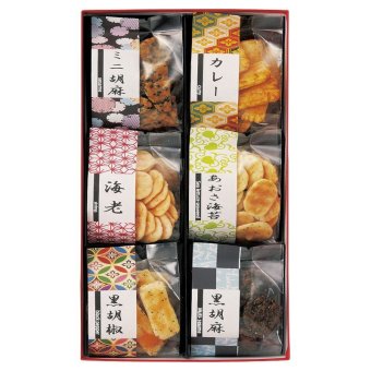 お歳暮・冬ギフト お煎餅6種詰合せ あられ煎 (AS-01) ※送料無料(北海道・沖縄・離島への配送不可)
