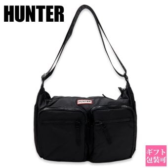 HUNTER ハンター マルチポケットバッグ ショルダーバッグ クロスボディバッグ メンズ レディース 黒 斜めがけ 肩掛け 耐水 通勤 旅行 HXRU0026262HB メッセンジャーバッグ ブラック ファスナー