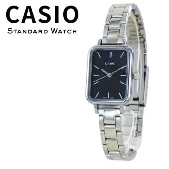 箱なし カシオ 腕時計 レディース CASIO ブラック シルバー スクエア 長方形 メタル 海外モデル 逆輸入 小さめ 薄型 シンプル 上品 仕事 通勤 就職祝い 誕生日 母の日 プレゼント ギフト 成人 卒業 入学