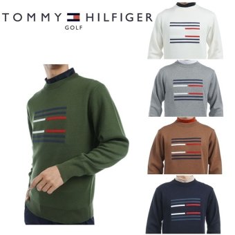 トミーヒルフィガー ゴルフ メンズ ビッグフラッグ クルーネックセーター TOMMY HILFIGER GOLF THMA459 秋冬モデル お誕生日祝い お祝い 記念品 お父さん 父の日 彼氏 男性 30代 40代 50代 60代  還暦祝い 敬老の日 人気プレゼント プレゼント