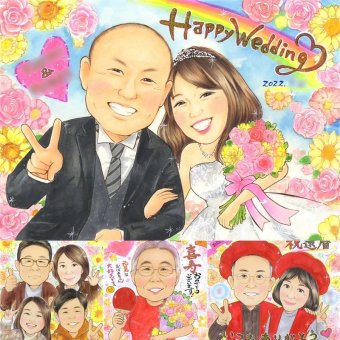結婚記念日のプレゼントに、名前、日付、メッセージも記載可能。 似顔絵 結婚式 ギフト 名入れ 手描き 贈り物 プレゼント 結婚記念日 ウェルカムボード 挙式 お祝い 記念 家族 友人 友達 カップル 同僚 修正無料 下書き確認 名入れ 一生もの 実績多数 宝物 サプライズ 一生もの ウェディング 結婚式 宝物 還暦祝い 節目 お祝いの品 白寿祝い 大人数 快気祝い 初任給 メモリアル