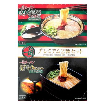 一蘭　プレミアム2種セット（博多細麺 ストレート 釜だれとんこつ）合計5食（博多細麺ストレート3食、釜だれとんこつ2食）　#77745　新生活　ギフトにも