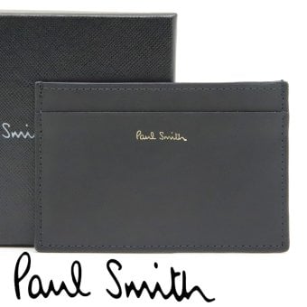 ポールスミス カードケース Paul Smith 名刺入れ カード入れ パスケース メンズ レザー ブラック マルチストライプ M1A-4768-DMULTI 79 【ラッピング無料 誕生日 お祝い プレゼント ギフト 贈り物】 送料無料