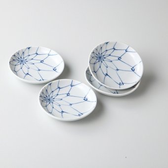 綱深口小皿 4客 磁器 美濃焼 やきものの里から、暮らしを贈ります。　ギフト 食器 セット テーブルウェア