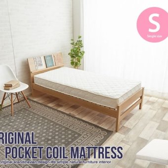 シングルマットレス ポケットコイル オリジナルポケットコイル 幅97cm ポケットコイルマットレス ホワイト ダブルウレタン ポケットマット 3Dメッシュ加工 即納 マットレス ベットマット