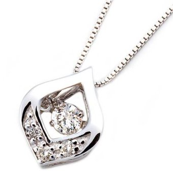 ダイヤモンド ネックレス 一粒 K18 ホワイトゴールド 0.1ct ダンシングストーン 雫 ドロップ ペンダント 揺れるダイヤ レディース アクセサリー ギフト