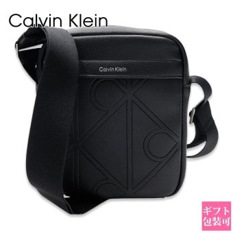 カルバンクライン ショルダーバッグ メンズ Calvin Klein EMBLEM AOP EMBOSS REPORTER 斜めがけ クロスボディ ミニショルダー ロゴ型押し ブラック 黒 ポリウレタン コンパクト 通勤 LV04D3331G-UB1
