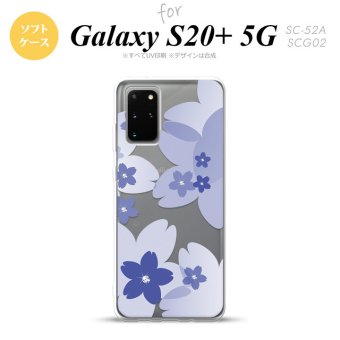 SC-52A SCG02 Galaxy S20+ 5G スマホケース ソフトケース 花柄 サクラ B 青 メンズ レディース nk-s20p-tp059