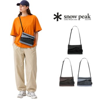 snowpeak Everyday Use Sacoche ショルダーバッグ サコッシュ 斜め掛け コンパクト 普段使い レディース メンズ ギフト プレゼント ブラック ac25su405