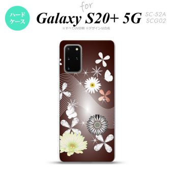 SC-52A SCG02 Galaxy S20+ 5G スマホケース ハードケース 花柄 ミックス B 茶 メンズ レディース nk-s20p-276