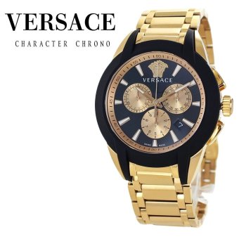 ヴェルサーチェ 腕時計 メンズ ブラック ローズゴールド 42mm VERSACE CHARACTER CHRONO キャラクター クロノ クロノグラフ スイス製 メンズ腕時計 高級 ブランド おしゃれ プレゼント ギフト 卒業 入学 お祝い