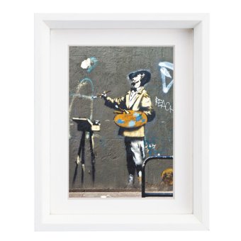 アートフレーム バンクシー ザ・ペインター（Sサイズ）Sサイズ BK-01602  Banksy 絵画  ストリート 壁画 ステンシルアート
