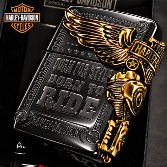 ジッポ ライター ハーレー ダビッドソン ZIPPO ブラック チタン加工 かっこいい 3面大型メタル イーグル HARLEY-DAVIDSON 日本国内限定モデル ジッポー ギフト