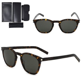サンローラン サングラス SAINT LAURENT SL 28 SLIM-003 SL28-SLIM-003 ハバナ グレー サングラス グローバルフィット メンズ レディース ユニセックス