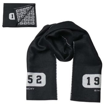 ジバンシィ GIVENCHY マフラー gv3518-j4968-1 ユニセックス ブラック シルバーホワイト