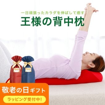 王様の背中枕 ｜ ゴロンと寝転ぶだけで背中を伸ばすことができるストレッチ枕 < 母の日 父の日 敬老の日 クリスマス 誕生日 彼女 妻 奥さん 女友達 母 祖母 おばあちゃん 彼氏 夫 旦那 男友達 男性 父 祖父 おじいちゃん ギフト プレゼント 背中枕 腰枕 クッション 反り腰 平背  猫背 肩 肩甲骨 姿勢 寝ながら リラックスグッズ 健康グッズ 安眠グッズ エクササイズ ポール 雑貨 > 