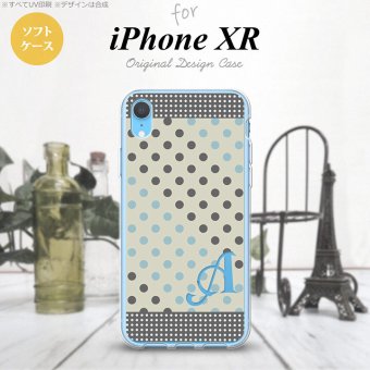 iPhoneXR iPhone XR スマホケース ソフトケース ドット 水玉 C グレー 青 +アルファベット メンズ レディース nk-ipxr-tp1650i