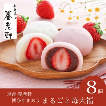 京都 養老軒 博多あまおう まるごと苺大福 8個入(お歳暮 御歳暮 和菓子 お菓子 スイーツ ギフト プレゼント 贈り物 お祝い 内祝い 結婚祝い 結婚内祝い 出産内祝い 手土産 お返し お礼 快気祝い 退職祝い 引越祝い 詰め合わせ 個包装 挨拶 人気 おすすめ)