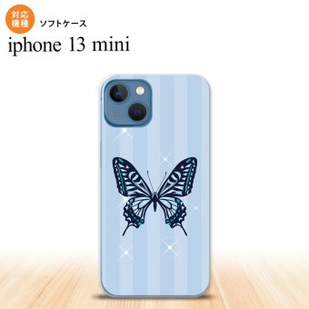 iPhone13mini iPhone13 mini ケース ソフトケース バタフライ 蝶 E 青 iPhone ミニ 5.4インチ  おしゃれ かわいい メンズ レディース キッズ デザインたくさん nk-i13m-tp317
