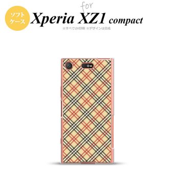 【SO02K】【スマホケース/スマホカバー】【エクスペリア XZ1】SO02K スマホケース Xperia XZ1 Compact SO-02K カバー エクスペリア XZ1 チェックA ベージュ×赤 nk-so02k-tp445【メール便送料無料】
