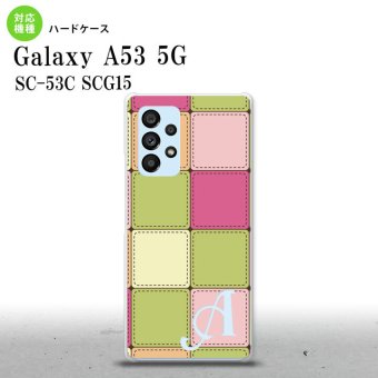 SC-53C SCG015 Galaxy A53 5G スマホケース 背面ケース ハードケース パッチワーク ミックスF 緑 +アルファベット メンズ レディース nk-a53-1676i