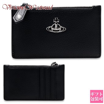 ヴィヴィアンウエストウッド 財布 フラグメントケース メンズ レディース Vivienne Westwood 51110039 S000D PF N403 ブラック RE-VEGAN カードケース コインケース 小銭入れ オーブ ロゴ 薄型 ミニ財布