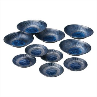  古窯群青 カレー皿&プレート10点 912502  内祝 内祝い お祝 御祝 記念品 出産内祝い プレゼント 快気祝い 粗供養 引出物