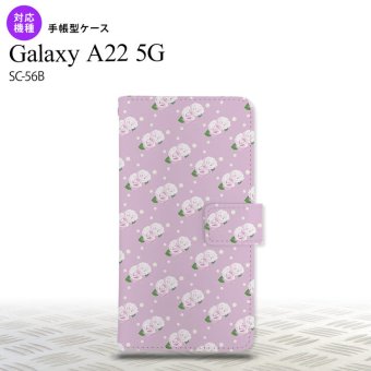 SC-56B Galaxy A22 手帳型スマホケース カバー 花柄 バラ ドット 紫 ピンク  nk-004s-a22-dr260