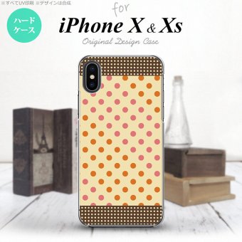 【iPhoneX】【スマホケース/スマホカバー】【アイフォンX】iPhoneX スマホケース カバー アイフォンX ドット・水玉 ベージュ×オレンジ nk-ipx-1648【メール便送料無料】