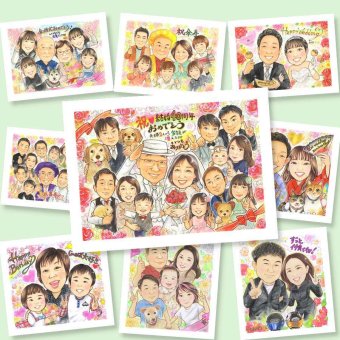 ルビー婚式のギフトに、ありがとうの気持ちが、まっすぐ届く贈り物です。初めての似顔絵注文でも安心です。 プレゼント 結婚記念日 似顔絵 贈り物 名入れ ギフト 手描き ルビー婚式 結婚記念日 金婚式 大人数 両親 家族 夫婦 下書き確認 修正無料 名入れ 一生もの 宝物 サプライズ そっくり 記念日 感謝 親孝行 ルビー婚式 結婚40周年 応援 ホワイトデー 贈答品 感激 米寿祝い お祝い返し