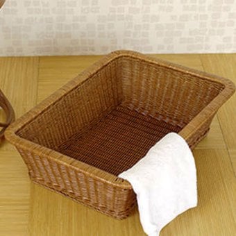 脱衣かご 脱衣カゴ バスケット 抗菌 樹脂製 ポリプロピレン ラタン風 業務用 ホテル 旅館 温泉 脱衣所 脱衣場 洗面所 ランドリー インテリア テイスト 雑貨?