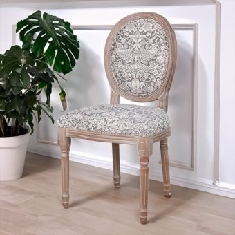 ダイニング家具 クラシックスタイル サイドチェア いちご泥棒グレー Strawberry Thief Grey パーソナルチェア ダイニングチェア コンパクト 一人掛け 椅子 木製 天然木