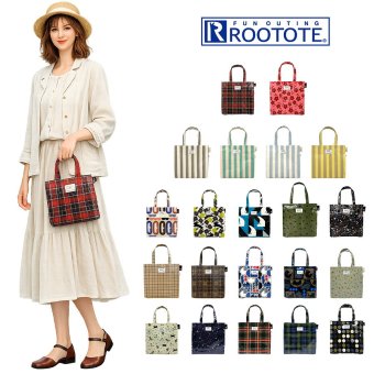 【ROOTOTE】 1290 EU. スクエア.ラミネートーN トートバッグ ミニトートバッグ 小さめ レディース 軽量 おしゃれ シンプル カジュアル プレゼント グリーン