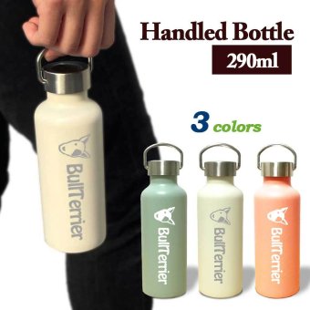【Wanko Face】ブルテリア かわいい 取っ手付き マグボトル おしゃれ 290ml 保温 保冷 ステンレス 真空 断熱 二重構造 ボトル タンブラー 水筒 マイボトル オリジナル バウ ミニチュアブルテリア 犬 ペット 動物 アニマル