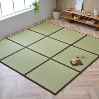 純国産 い草 日本製 置き畳 ユニット畳 簡単 和室 約82×82×1.7cm(12枚1セット) 軽量 ジョイント付き