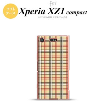 【SO02K】【スマホケース/スマホカバー】【エクスペリア XZ1】SO02K スマホケース Xperia XZ1 Compact SO-02K カバー エクスペリア XZ1 チェックB ベージュ×赤 nk-so02k-tp446【メール便送料無料】