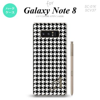【SC01K】【スマホケース/スマホカバー】【ギャラクシー ノート8】SC01K スマホケース Galaxy Note8 ケース ギャラクシー ノート8 イニシャル 千鳥柄 黒白 nk-sc01k-913ini【メール便送料無料】