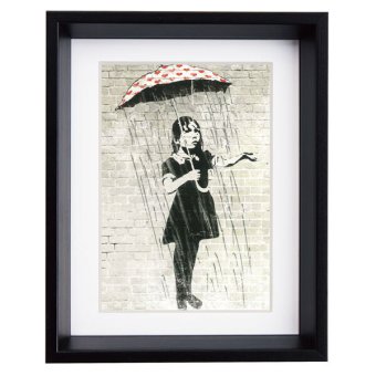 アートフレーム バンクシー ザ・ワールドアウトゼアー Sサイズ BK-01605  Banksy 絵画 ストリート 壁画 ステンシルアート