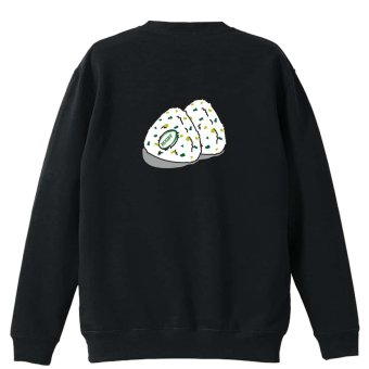 ラグビー トレーナー スウェット メンズ レディース ジュニア 裏パイル 練習着 おもしろ 名入れ おしゃれ 文字入れ無料 綿100% キッズ 大きいサイズ 「ラグビーボール in おにぎり」 アートワークスコウベ 【送料無料】