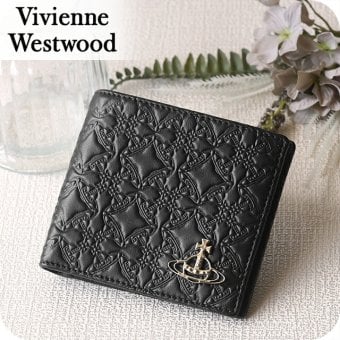 ヴィヴィアン ウエストウッド 二つ折り財布 二折財布 コンパクト メンズ ブランド Vivienne Westwood ロゴ 5115002PM L003E N403 BLACK ビビアン